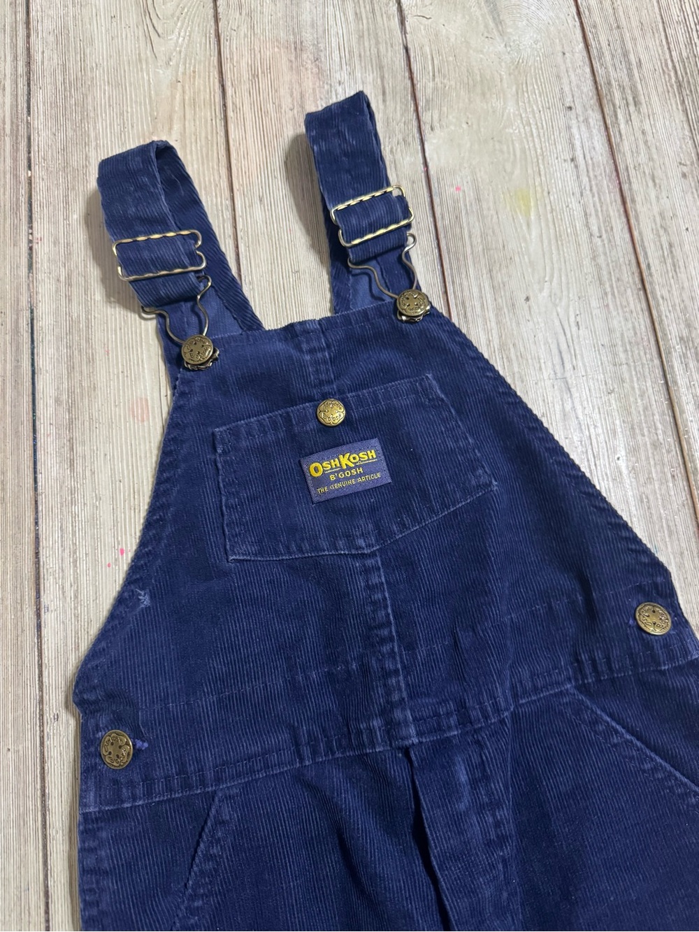 Vintage OshKosh USA Navy Blue corduroy overalls HTF size 7 boys
